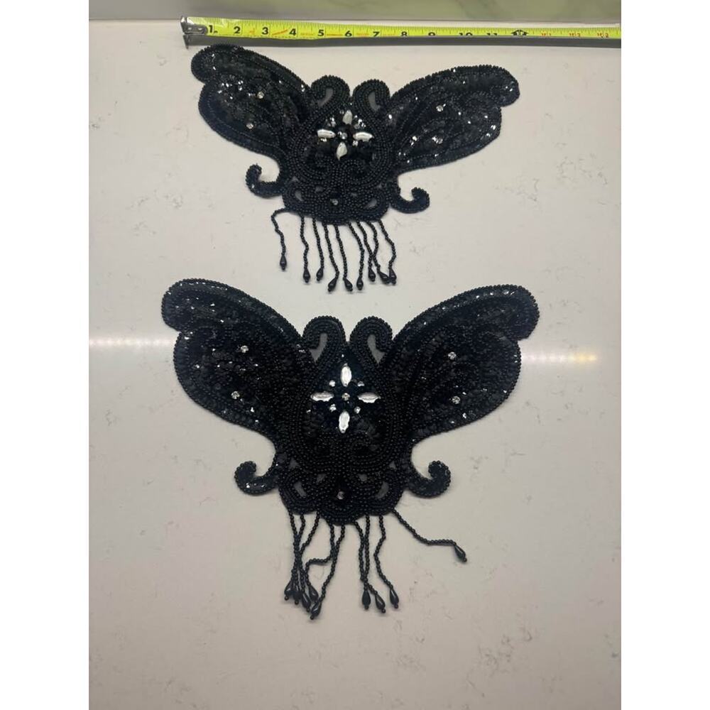 Designer Butterfly Sequin Applique/Patch 1920’s Inspired Gatsby - Picture 2 of 2